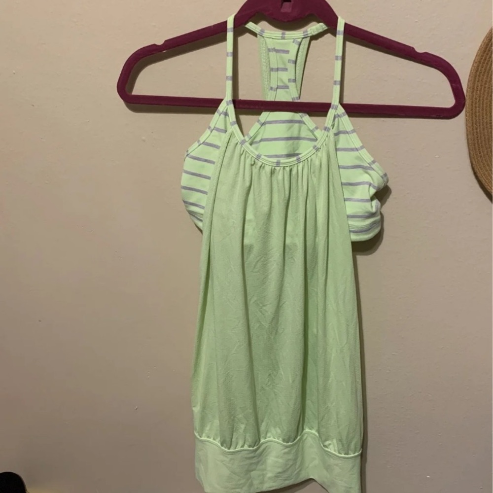 Lululemon athletica No Limits Tank, Clear Mint/Deauville Stripe Clear Mint